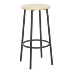 Bar set of 5pieces Arzo in natural color with black metal 100x60x86cm - Image 3