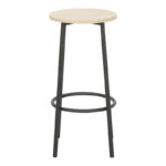 Bar set of 5pieces Arzo in natural color with black metal 100x60x86cm - Image 4