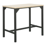 Bar set of 5pieces Arzo in natural color with black metal 100x60x86cm - Image 5