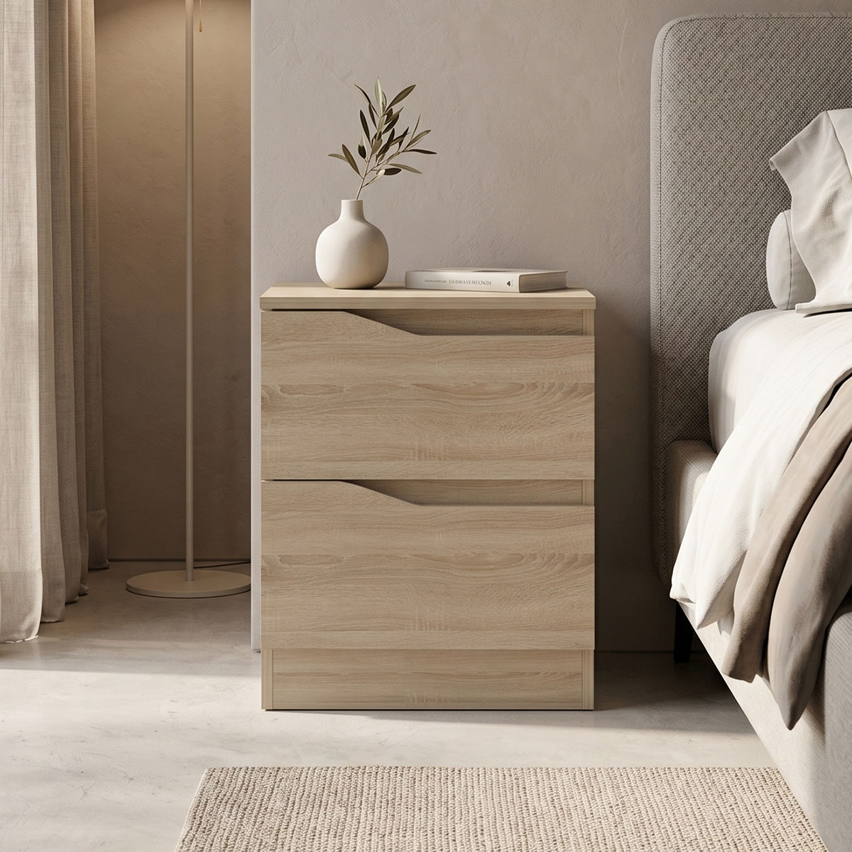 230-000138 Bedside table Verena sonoma 40x40x50cm - Слика 1