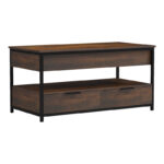 Coffee table Lumio brown rustic-black metal 100x50x48-53cm - Слика 4
