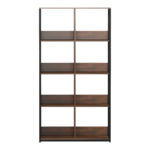 Bookcase-Shelf Bocklet rustic brown-black metal 80x33x149cm - Image 3