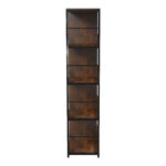 Bookcase-Shelf Bocklet rustic brown-black metal 80x33x149cm - Image 5