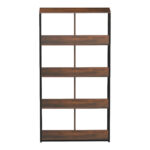 Bookcase-Shelf Bocklet rustic brown-black metal 80x33x149cm - Image 6