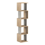 Cubik sonoma with grey beige marble look bookcase 35x30x161cm - Слика 2