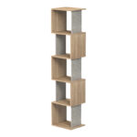 Cubik sonoma with grey beige marble look bookcase 35x30x161cm - Слика 4
