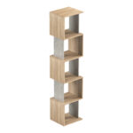Cubik sonoma with grey beige marble look bookcase 35x30x161cm - Слика 5