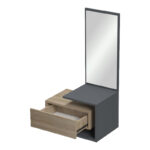 Kendi wall-mounted entrance furniture with mirror in anthracite-sonoma 49.1x31.3x90cm - Image 2