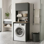 Laundry furniture Chaxe anthracite-sonoma 65x32.5x183.6cm