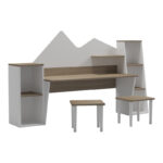 Children's desk with stool Dualto sonoma-white 180x30x93.6cm - Image 2
