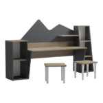 Children's desk with stool Dualto sonoma-anthracite 180x30x93.6cm - Image 2
