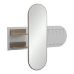 Coat rack with mirror Baunty sonoma-white 125x11x122cm - Image 2