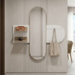 Coat rack with mirror Baunty sonoma-white 125x11x122cm