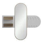Coat rack with mirror Baunty sonoma-white 125x11x122cm - Image 3