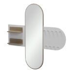 Coat rack with mirror Baunty sonoma-white 125x11x122cm - Image 4