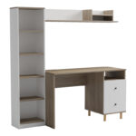 Office unit Kontor sonoma-white 160x50x158.2cm - Слика 2