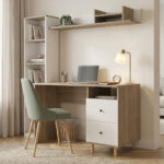 Office unit Kontor sonoma-white 160x50x158.2cm