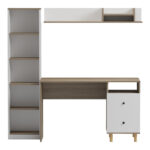 Office unit Kontor sonoma-white 160x50x158.2cm - Слика 3