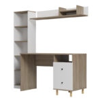 Office unit Kontor sonoma-white 160x50x158.2cm - Слика 4
