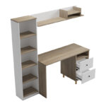 Office unit Kontor sonoma-white 160x50x158.2cm - Слика 5