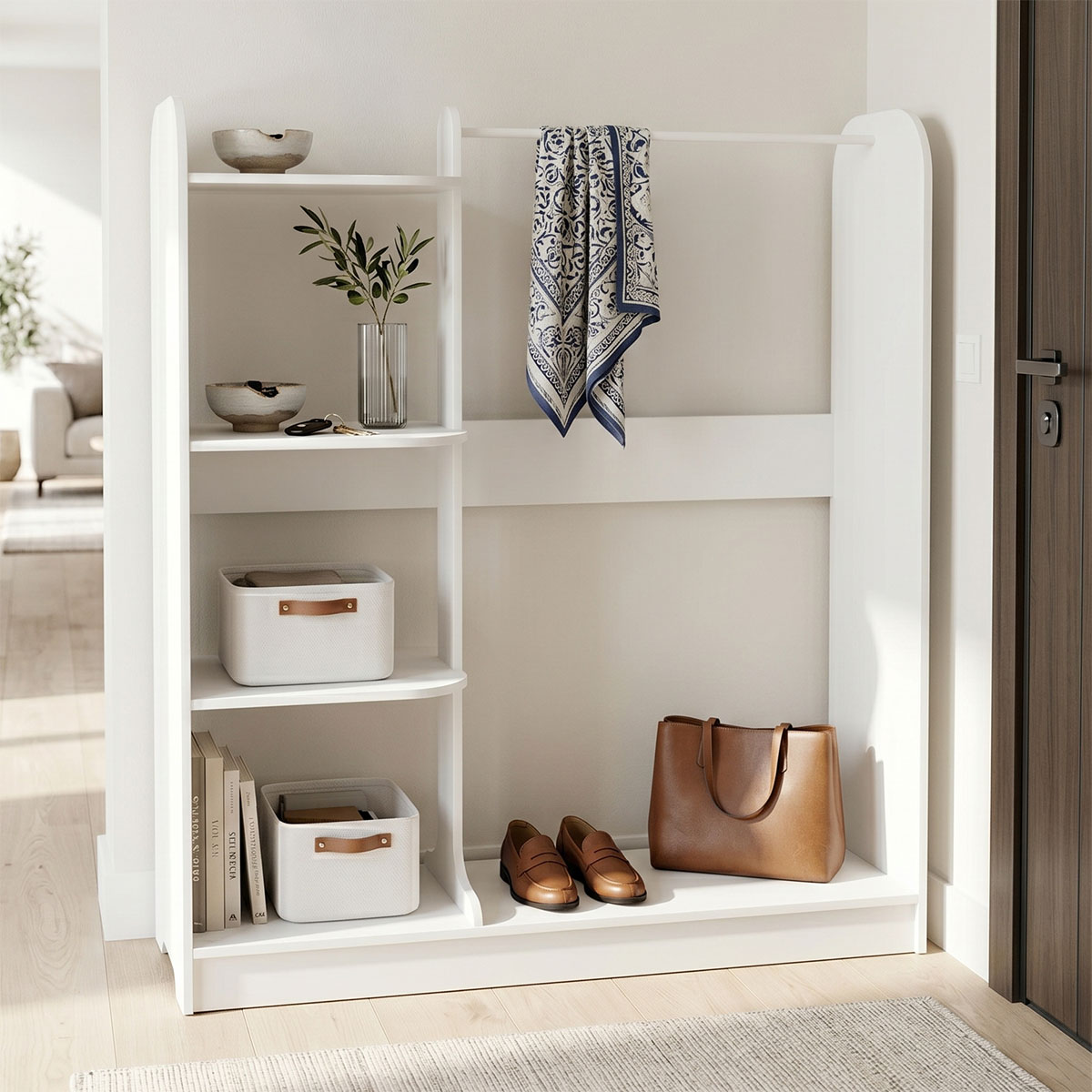 230-000213 Pamesa entrance furniture white 130x40x135cm - Слика 1