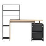 Office desk with a bookshelf and a cabinet Meza in sonoma-anthracite 146.3x55x128.8cm - Слика 3
