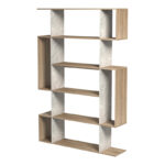 Mito sonoma-beige marble look bookcase 108.5x25x161cm - Слика 4