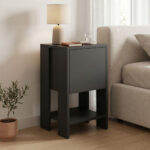 Bedside table Reppo black  30x30x55cm