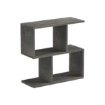 Wesmol side table-bookcase anthracite marble look 50x20x50cm - Image 2