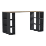 Office desk Praga anthracite-sonoma 140x60x75cm - Image 2