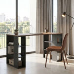 Office desk Praga anthracite-sonoma 140x60x75cm