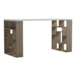 Office desk with shelf Lovet sonoma-white 140x60x72cm - Слика 2