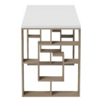 Office desk with shelf Lovet sonoma-white 140x60x72cm - Слика 5
