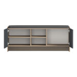 Entrance furniture stool-shoe rack Zulla 10 pairs sonoma-anthracite 110x37x43cm - Image 2