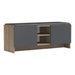 Entrance furniture stool-shoe rack Zulla 10 pairs sonoma-anthracite 110x37x43cm - Image 3