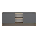 Entrance furniture stool-shoe rack Zulla 10 pairs sonoma-anthracite 110x37x43cm - Image 4