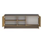 Entrance furniture stool-shoe rack Zulla 10 pairs light walnut 110x37x43cm - Image 2