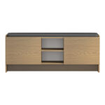 Entrance furniture stool-shoe rack Zulla 10 pairs light walnut 110x37x43cm - Image 4