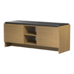 Entrance furniture stool-shoe rack Zulla 10 pairs light walnut 110x37x43cm - Image 5