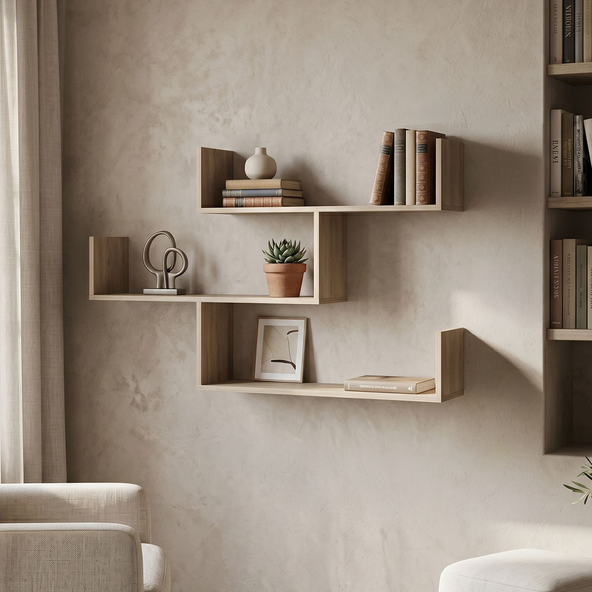 230-000243 Wall shelf unit Tibet sonoma 120x22x67cm - Слика 1