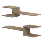 Sumpa wall shelf 2 pcs sonoma 65x20x18cm - Слика 3