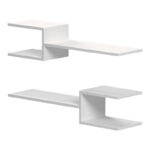 Sumpa wall shelf 2pcs white 65x20x18cm - Image 4