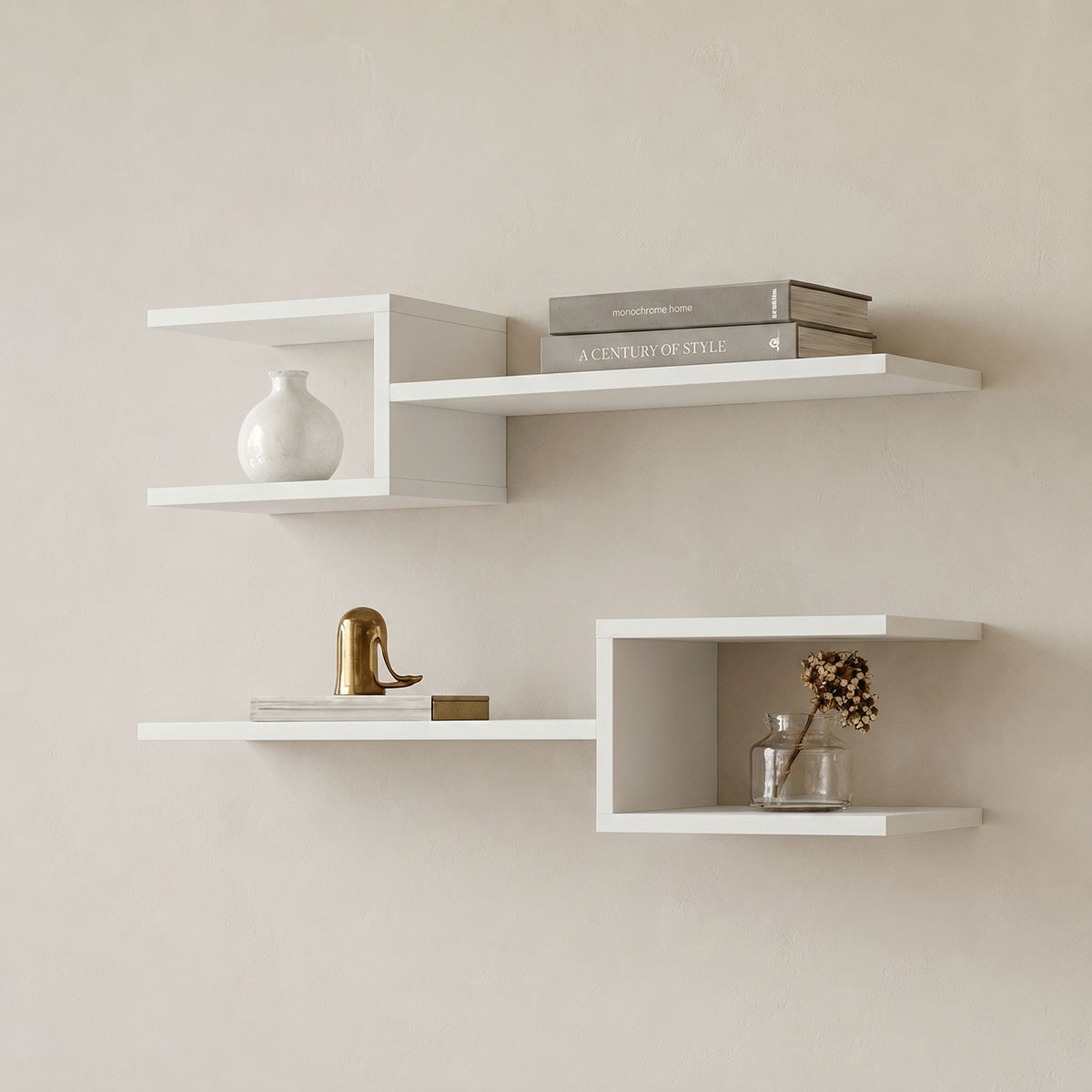 230-000246 Sumpa wall shelf 2pcs white 65x20x18cm - Image 1