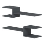 Sumpa wall shelf 2pcs anthracite 65x20x18cm - Image 4
