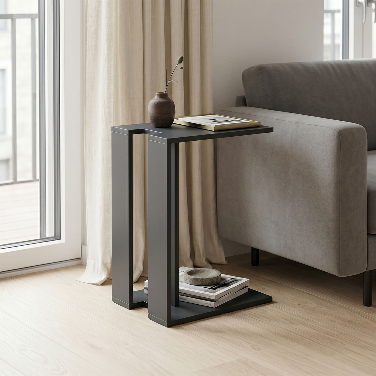230-000250 Muju side table anthracite 30x40x55cm - Слика 1