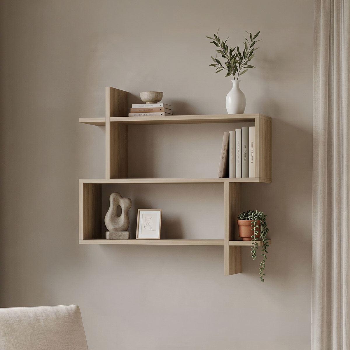 230-000251 Parallel wall-shelf sonoma 70x22x65.5cm - Слика 1