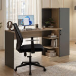 Office with bookcase and cabinet Ofisio sonoma-anthracite 152.3x40x120cm