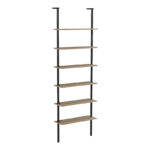 Wall bookcase Dimmo sonoma-black metal 60x20x180cm - Image 2