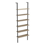 Wall bookcase Dimmo sonoma-black metal 60x20x180cm - Image 4