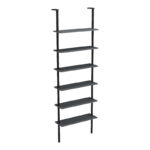 Wall bookcase Dimmo anthracite-black metal 60x20x180cm - Image 4